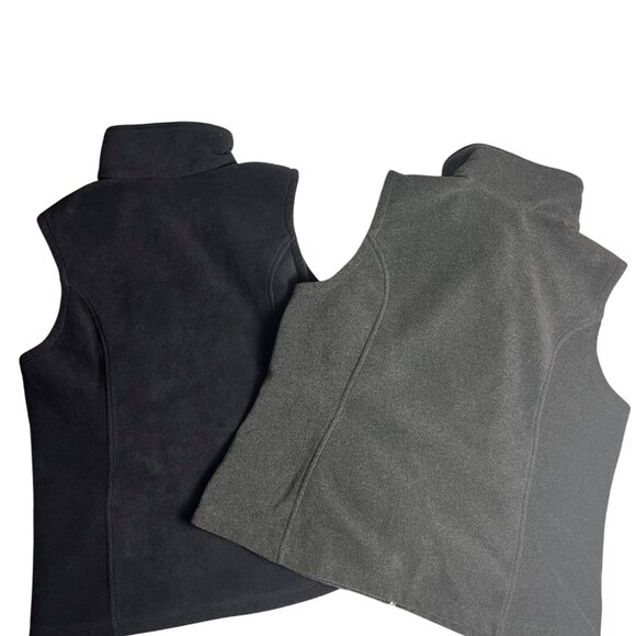 Columbia Womens Fleece Vest Bundle Black & Gray XL Full-Zip Lightweight Layering - Picture 2 of 10